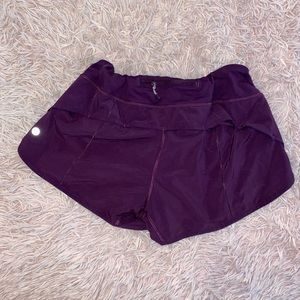 Dark purple lululemon speed up shorts